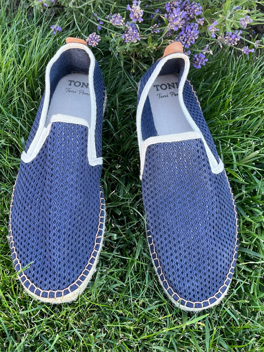 Toni Pons Shoes Mens Navy Mesh Casual Espadrille Slip On Jute Midsole EU 45